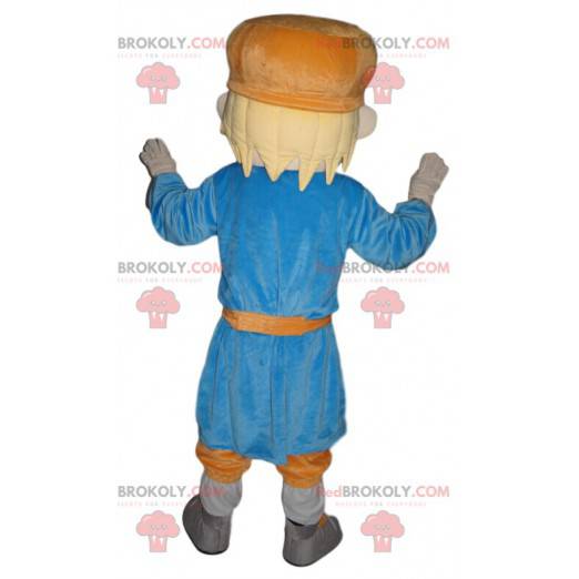 Liten gutt maskot med blå tunika - Redbrokoly.com