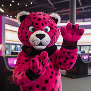 Magenta Leopard mascotte...