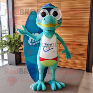 Postava maskota Teal Geckos...