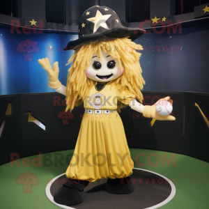 Gold Witch maskot kostume...