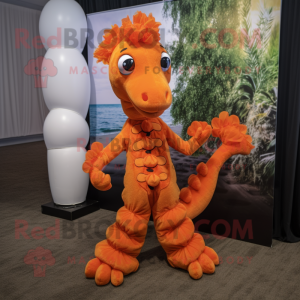 Orange Seahorse mascotte...