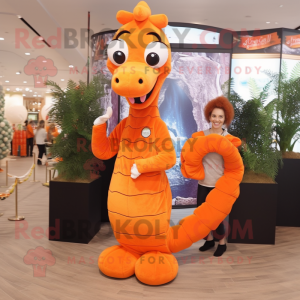 Orange Seahorse maskot...