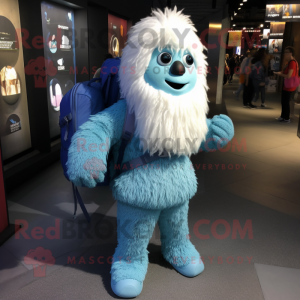 Blauer Yeti Maskottchen...