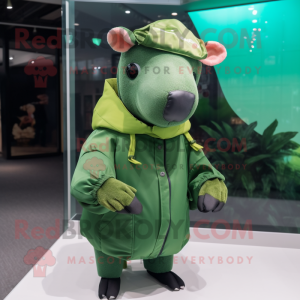 Grön Tapir maskot kostym...