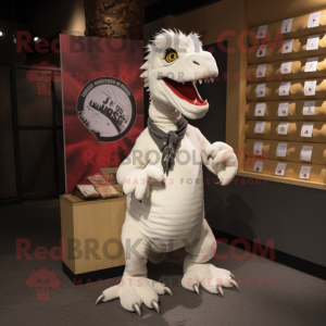 Hvid Utahraptor maskot...