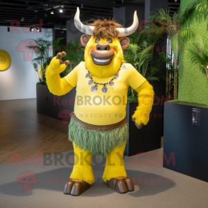 Geel Minotaurus mascotte...