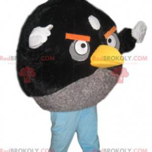 Angry Bird maskot svart och grå - Redbrokoly.com