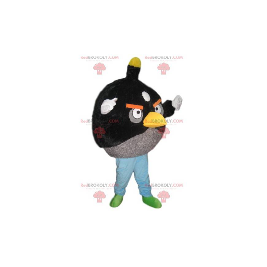 Mascota de Angry Bird negro y gris - Redbrokoly.com