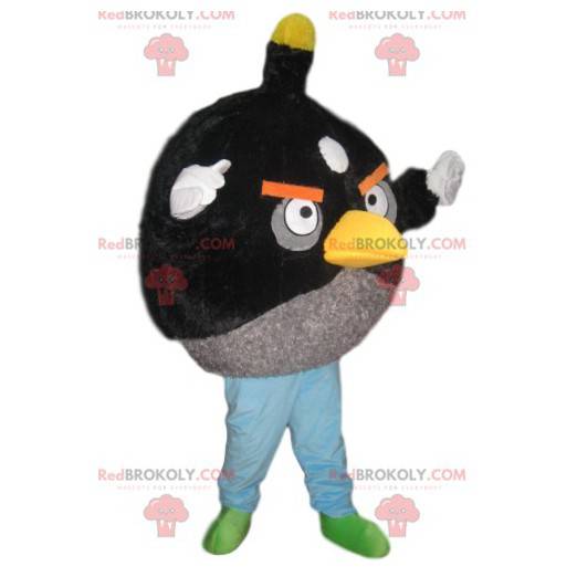 Mascotte de Angry Bird noir et gris - Redbrokoly.com