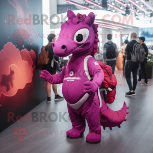 Magenta Sea Horse maskot...