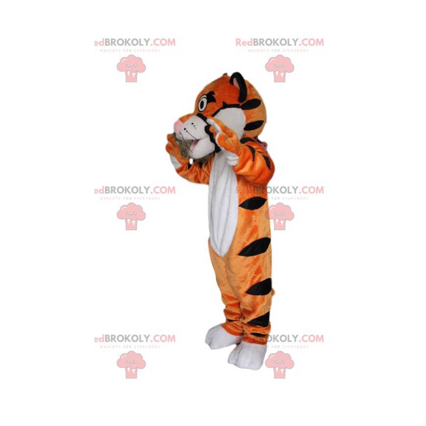 Mascote tigre muito brincalhão e fofo - Redbrokoly.com