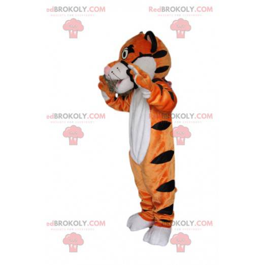 Mascote tigre muito brincalhão e fofo - Redbrokoly.com