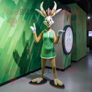Grøn Gazelle maskot kostume...
