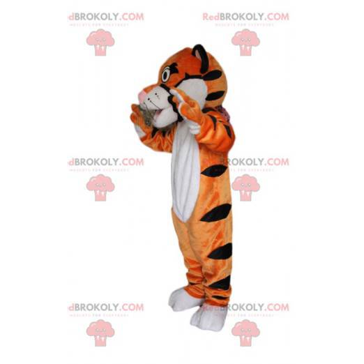 Mascote tigre muito brincalhão e fofo - Redbrokoly.com