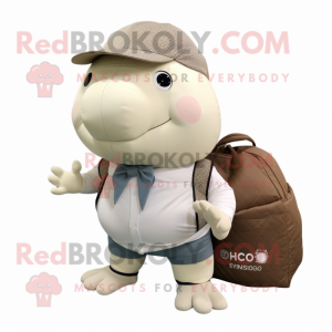 White Glyptodon mascot costume character dressed with a Chinos and Wallets