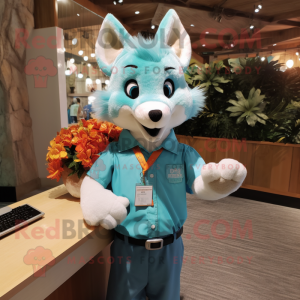 Turquoise Fox mascotte...