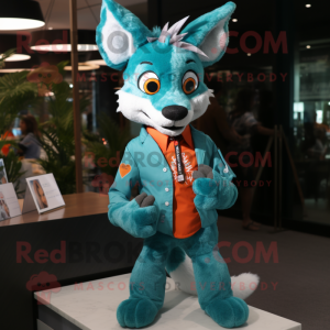 Turquoise Fox mascotte...