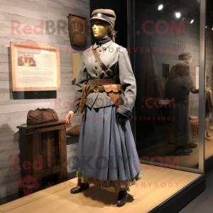 nan Civil War Soldier mascot costume character dressed with a Skirt and Belts