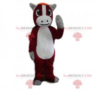 Mascote de burro marrom e branco muito fofo - Redbrokoly.com
