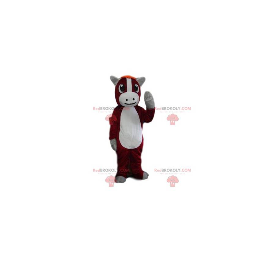 Mascote de burro marrom e branco muito fofo - Redbrokoly.com