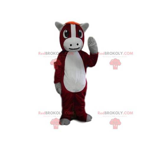 Velmi roztomilý hnědý a bílý osel maskot - Redbrokoly.com