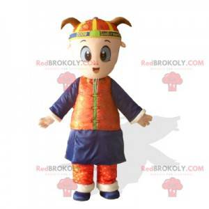 Dziecko maskotka dziewczyna w azjatyckim stroju - Redbrokoly.com