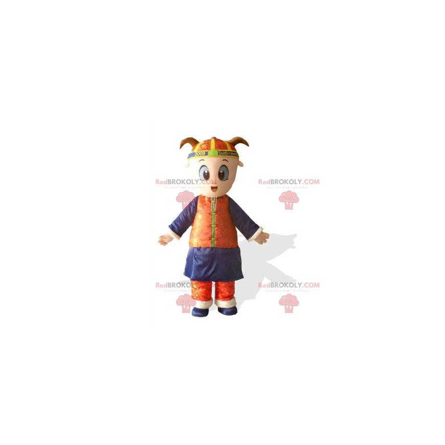 Mascotte d'enfant de fille en tenue asiatique - Redbrokoly.com