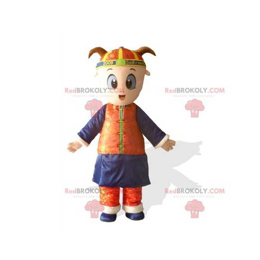 Kindermaskottchenmädchen im asiatischen Outfit - Redbrokoly.com