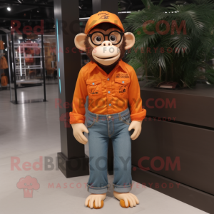 Orange Chimpansee mascotte...