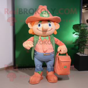 Peach Leprechaun Hat maskot...