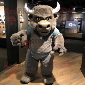 Gray Bison mascotte kostuum...