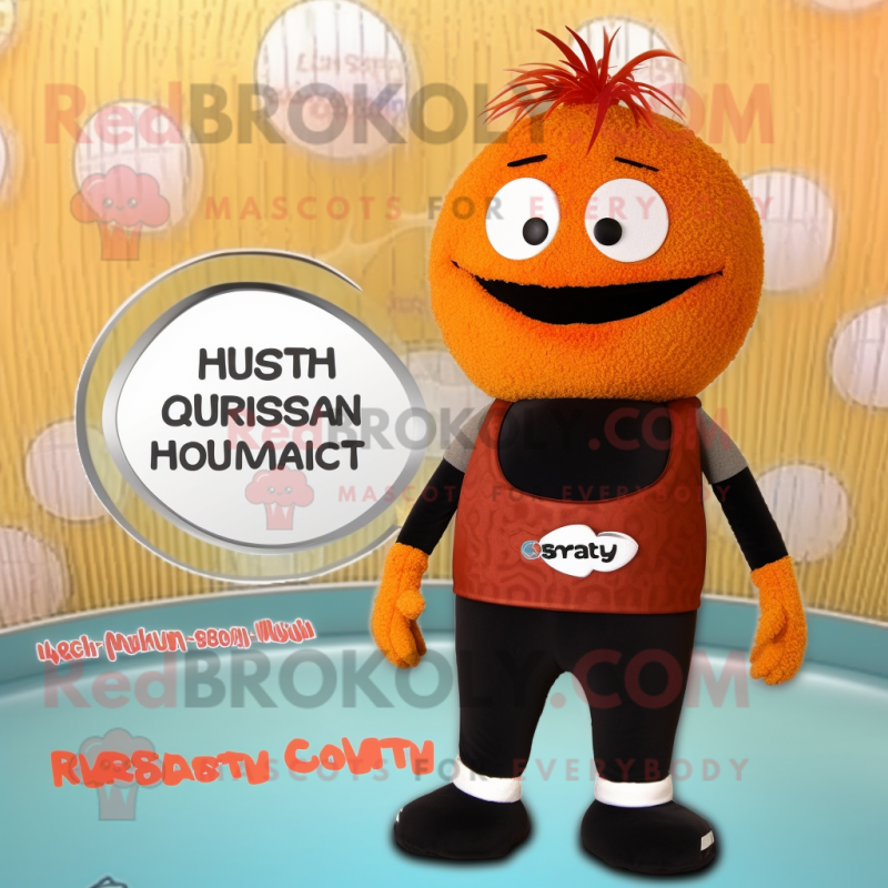 Rust Squash mascot costume character dressed with a Swimwear and Hairpins Rust Squash mascot costume character dressed with a Swimwear and Hairpins