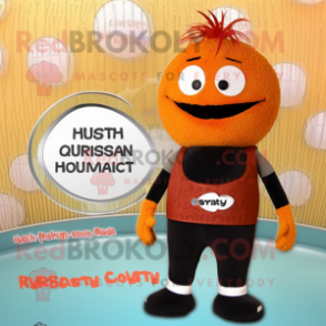 Rust Squash mascot costume character dressed with a Swimwear and Hairpins