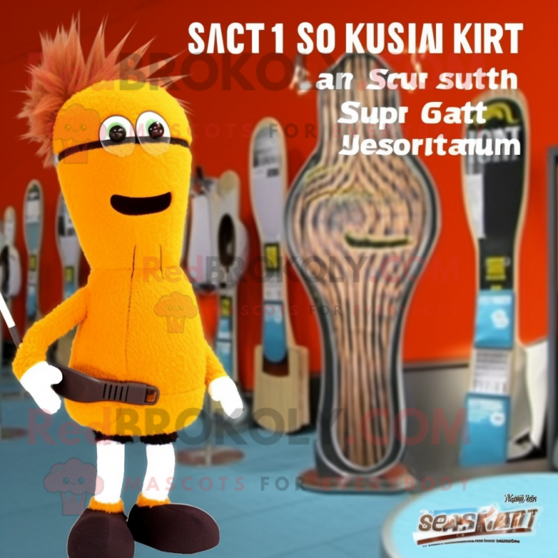 Rust Squash mascot costume character dressed with a Swimwear and Hairpins Rust Squash mascot costume character dressed with a Swimwear and Hairpins