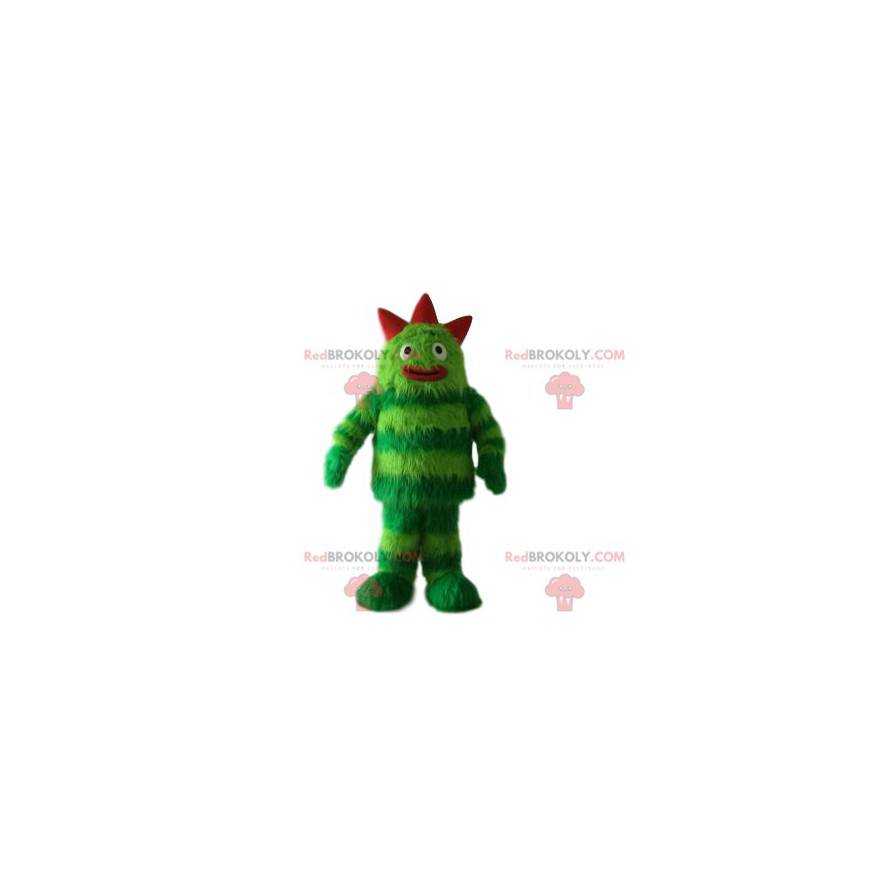 Groen en rood monster mascotte - Redbrokoly.com