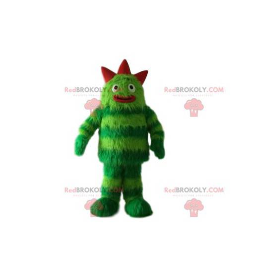 Groen en rood monster mascotte - Redbrokoly.com