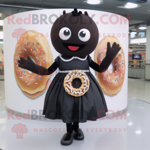 Schwarzer Donut Maskottchen...