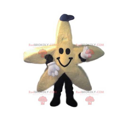 Mascote estrela amarela com boné jeans - Redbrokoly.com