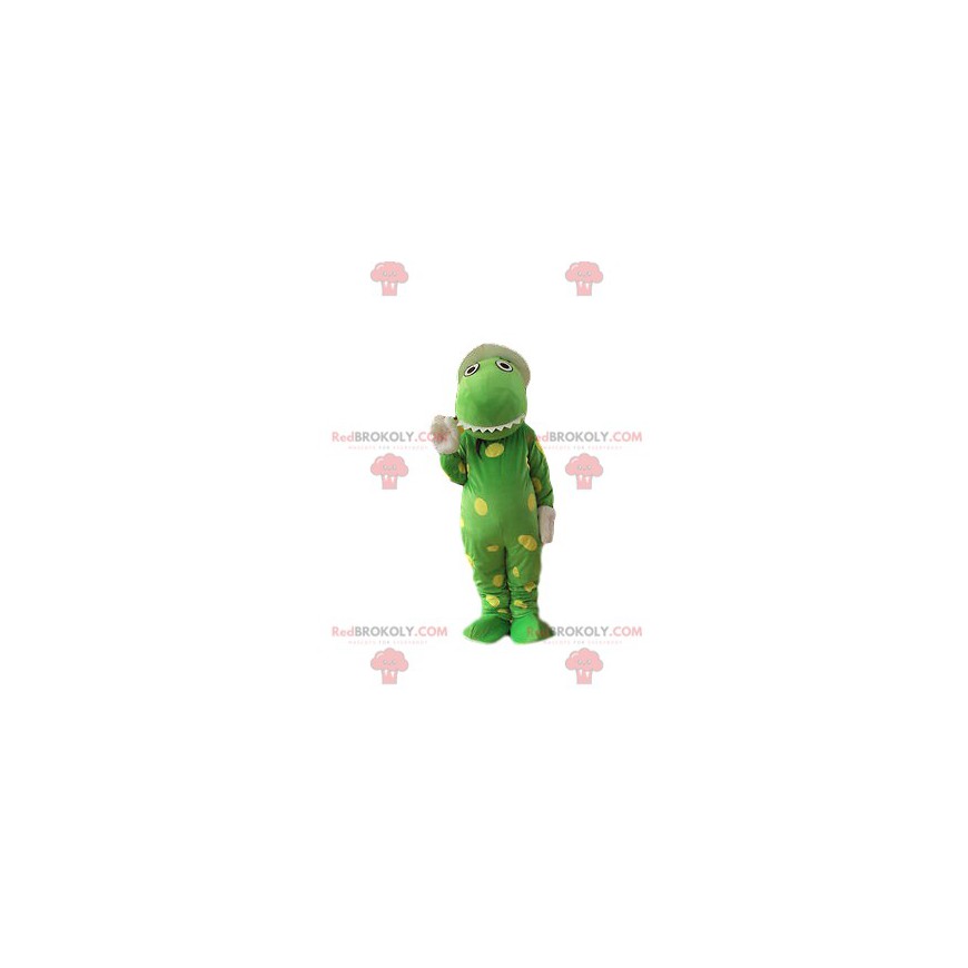Mascote crocodilo verde muito engraçado com manchas amarelas - Mascote crocodilo verde muito engraçado com manchas amarelas -