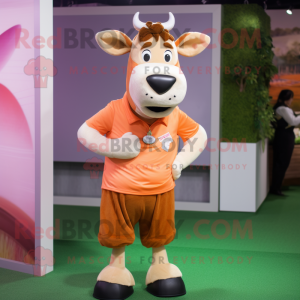 Peach Jersey Cow maskot...