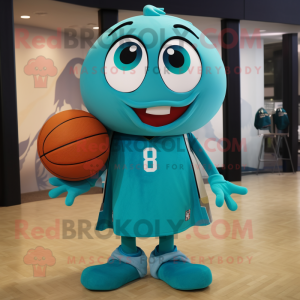 Teal Basketball Ball maskot...