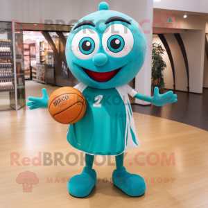 Teal Basketball Ball maskot...