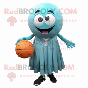 Teal Basketball Ball maskot...