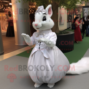 Hvid egern maskot kostume...