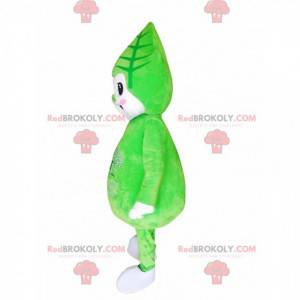 Grön karaktärmaskot med ett blad på huvudet - Redbrokoly.com