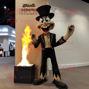 Tan Fire Eater mascot costume character dressed with a Tuxedo and Anklets