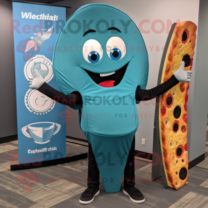 Teal Pizza Slice mascotte...