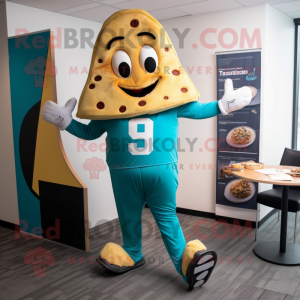 Teal Pizza Slice mascotte...