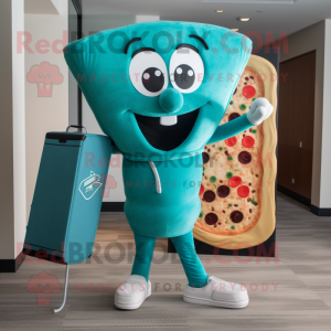 Teal Pizza Slice mascotte...