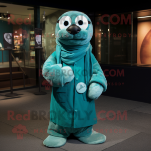 Teal Seal mascotte kostuum...